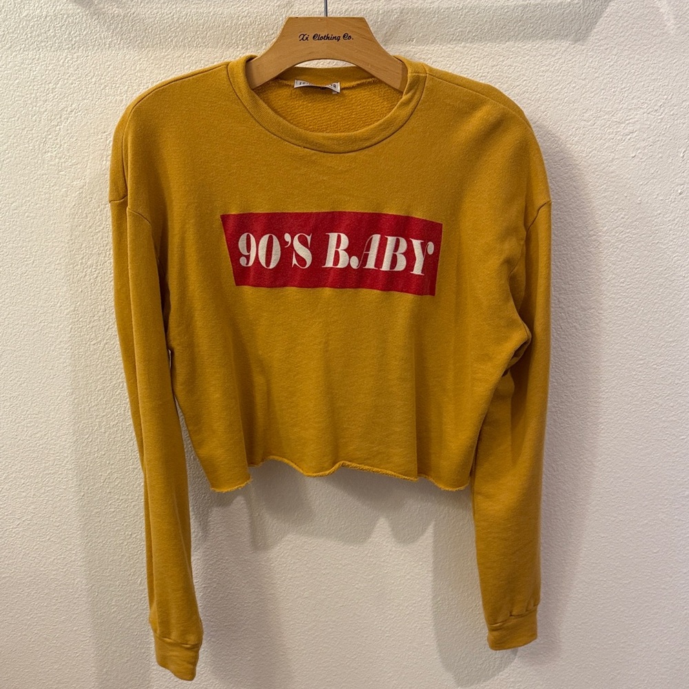 Fashion Nova Mustard 90's Baby Sweatshirt